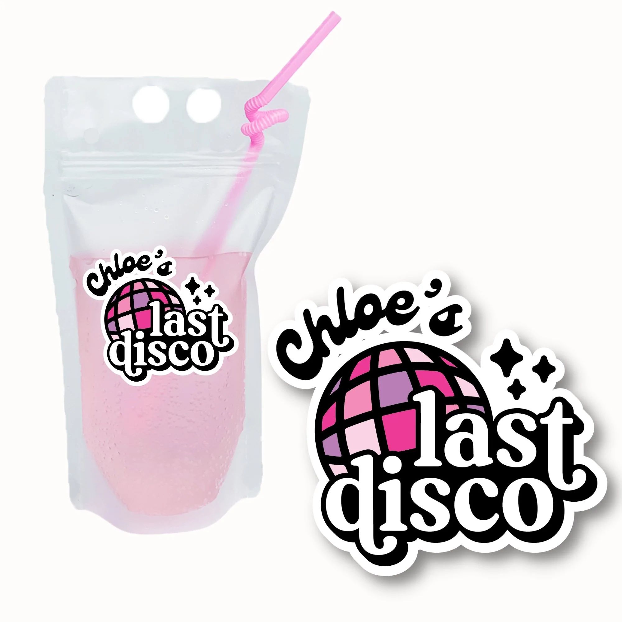 Custom Last Disco Party Pouch - with disco ball (Set of 10) | Sprinkled With Pink