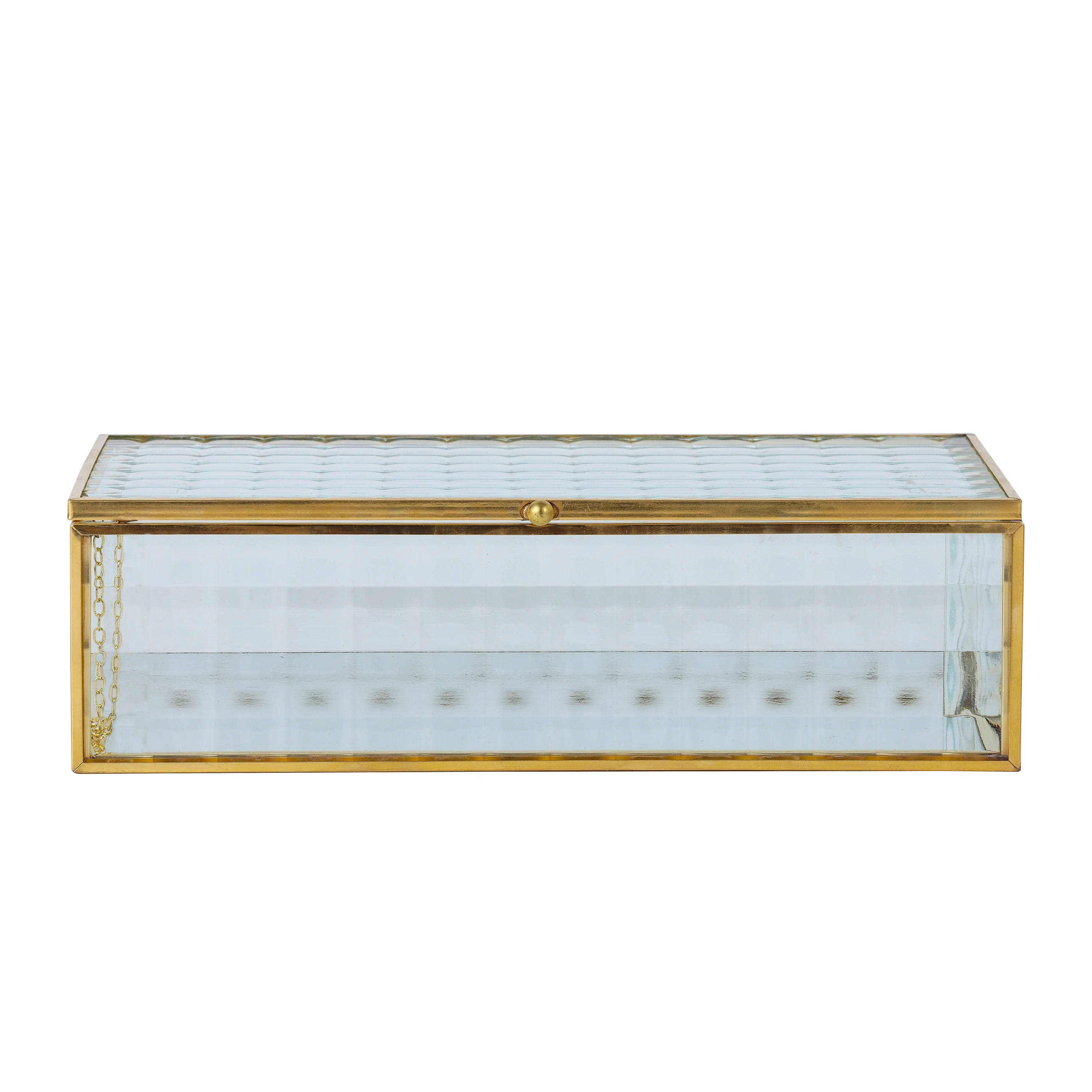 Home Decor Collection Textured Glass and Cooper Rectangular Tabletop Decorative Trinket Box | Walmart (US)