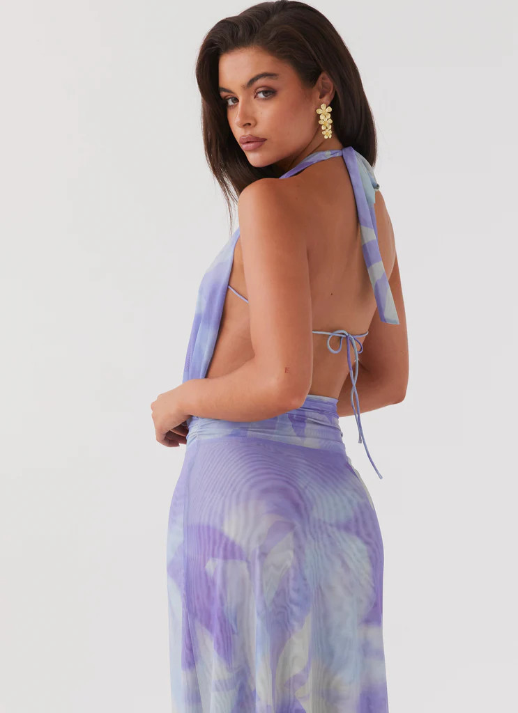 Elysia Mesh Maxi Dress - Purple Rain | Peppermayo (Global)
