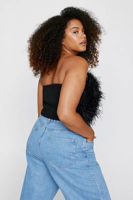 Plus Size Feather Bandeau Top | Nasty Gal (US)