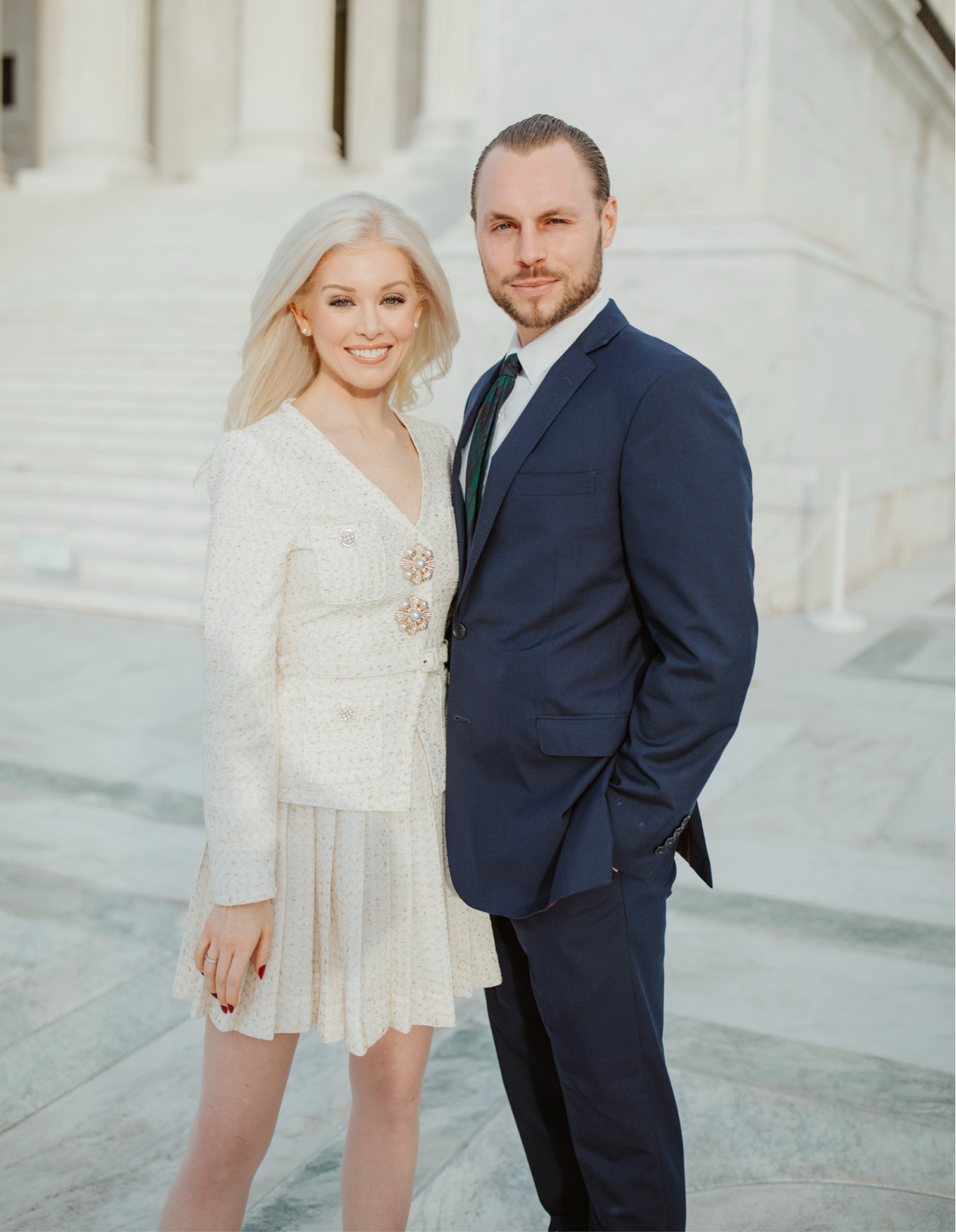 Wearing a 00 in this Self Portrait set, and it definitely runs small.  I also recommend a bodysuit and pantyhose, because it’s a bit itchy without. 

#LTKSeasonal #LTKHoliday #LTKparties