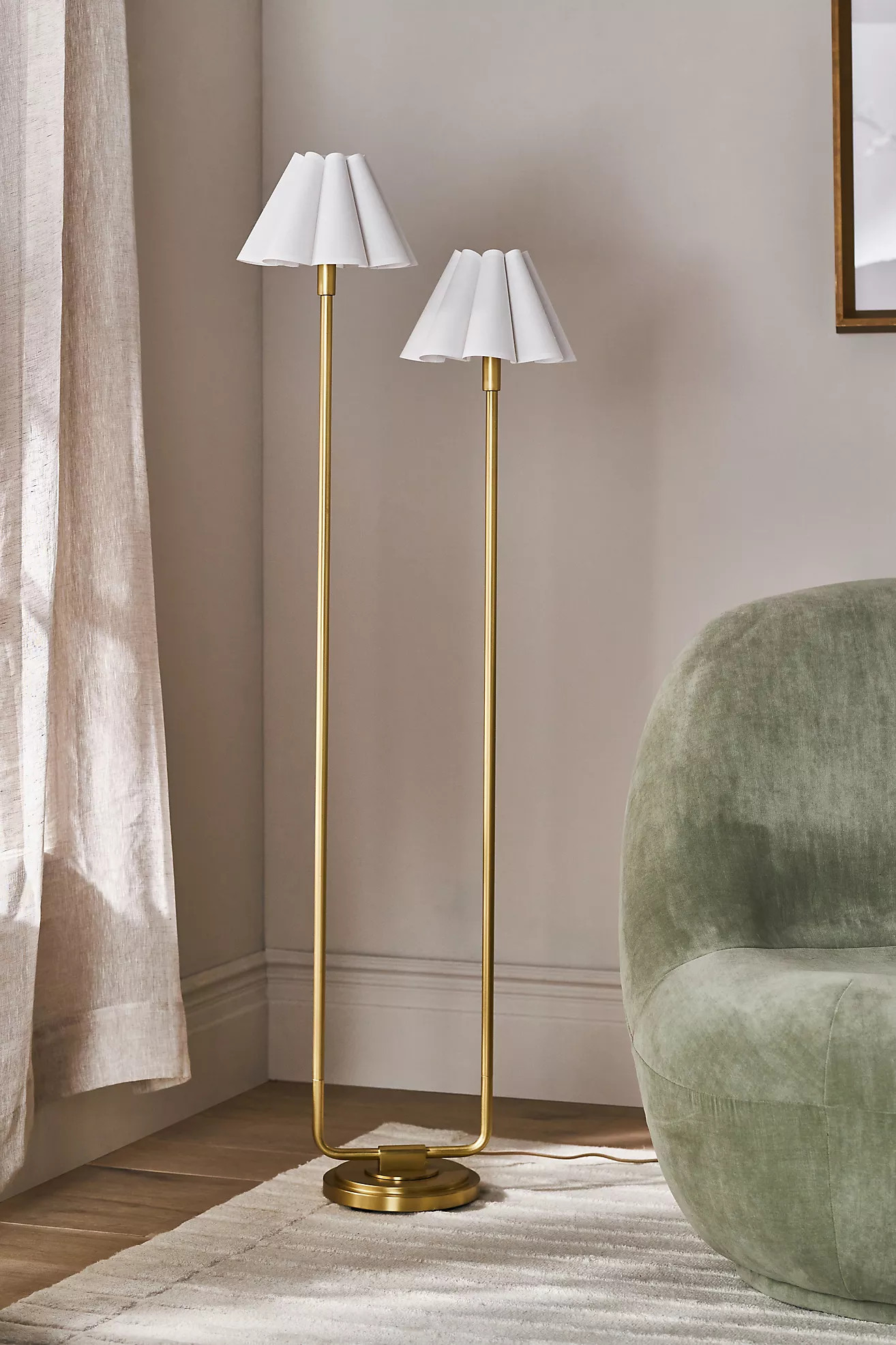 Regina Andrew Polly Scalloped Shaded Metal Floor Lamp | Anthropologie (US)