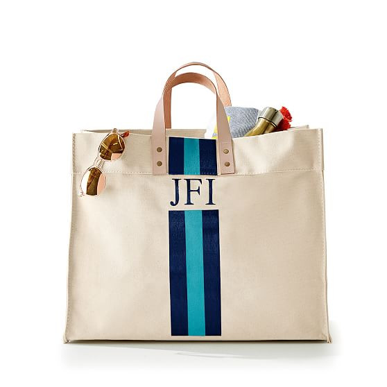 Hand-Painted Canvas Shopper Tote | Mark and Graham | Mark and Graham