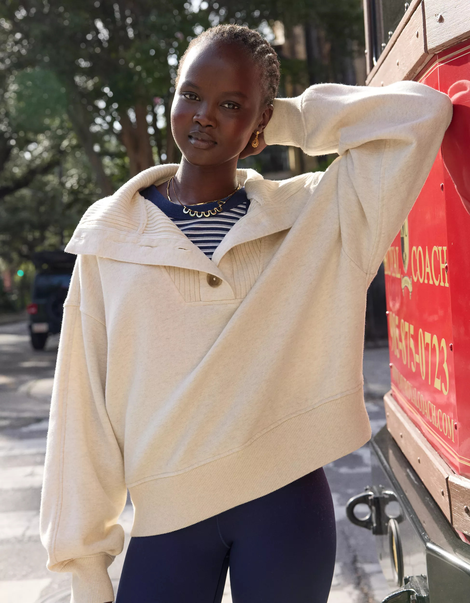 Aerie Best Button Sweatshirt | Aerie