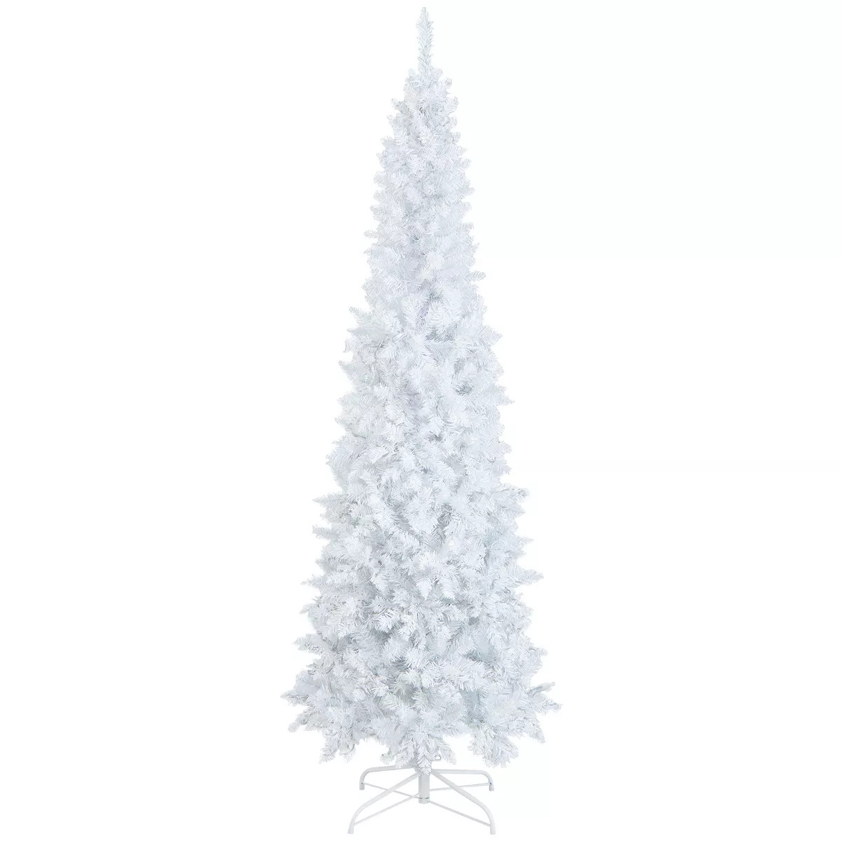 Tangkula 7 FT Pencil Pre-lit Christmas Tree, White Artificial Christmas Tree w/300 LED Lights & 8... | Target