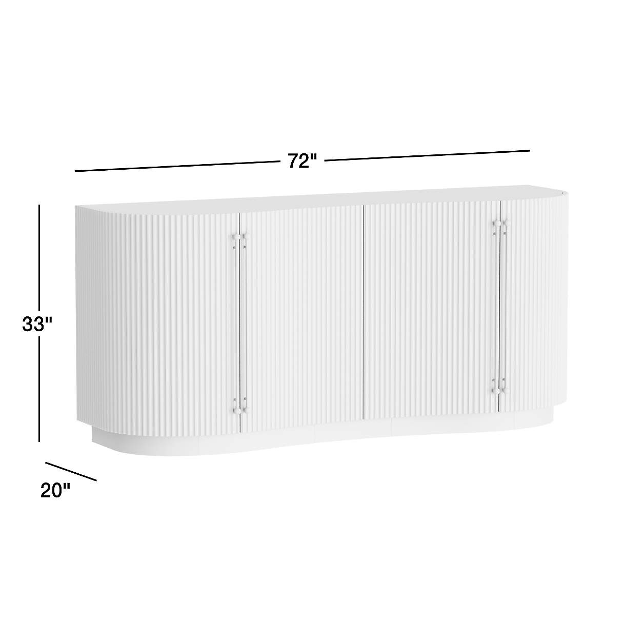Coastline 72" Oak Wood Fluted Credenza by Brigette Romanek + Reviews | Crate & Barrel | Crate & Barrel