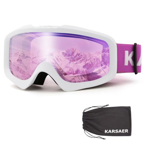 Karsaer Ski Goggles Anti-Fog Snow Goggles OTG 100% UV Protection Snowboard Goggles Bendable Dual-Lenses for Men Women Youth | Amazon (US)