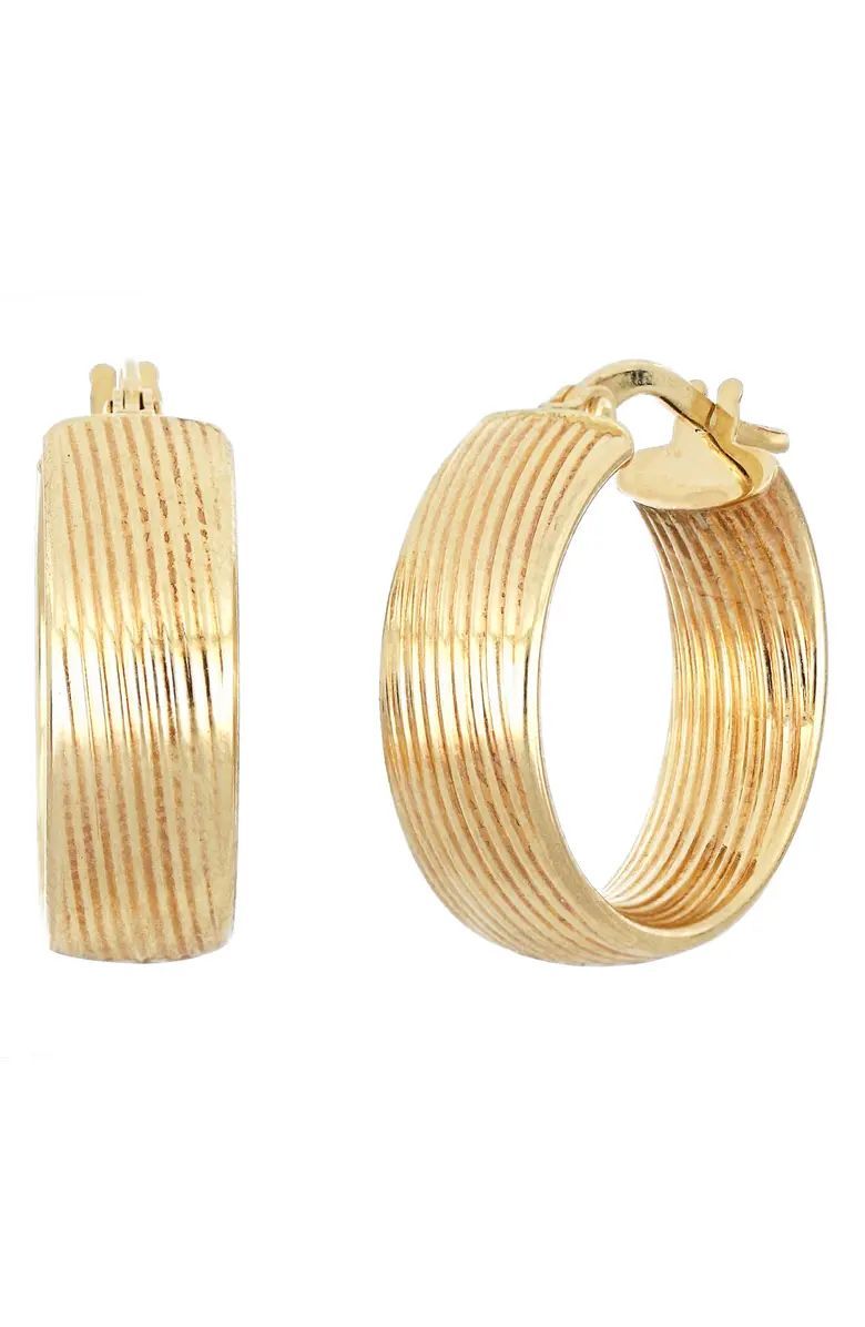 14K Gold Texture Wide Hoop Earrings | Nordstrom