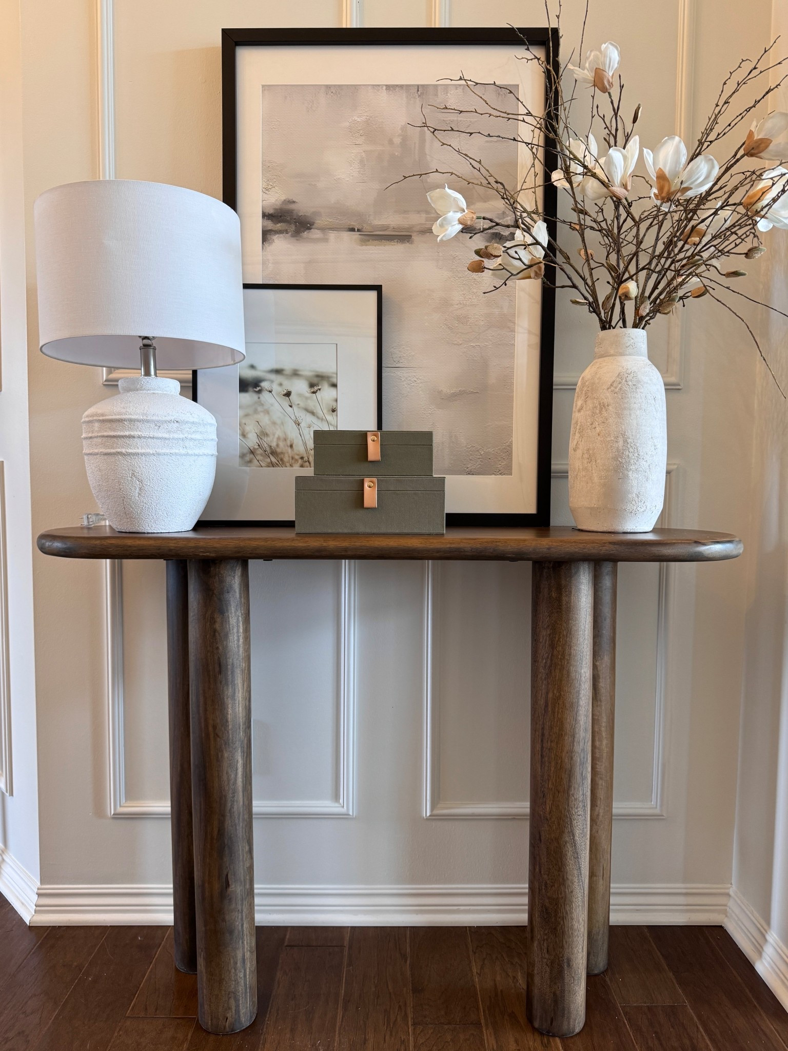 Shop my console table decor here! For the exact table, please visit https://eastatmain.com/collections/holly. Use code HOLLY15 for discount. 

#LTKHome #LTKSeasonal #LTKSaleAlert