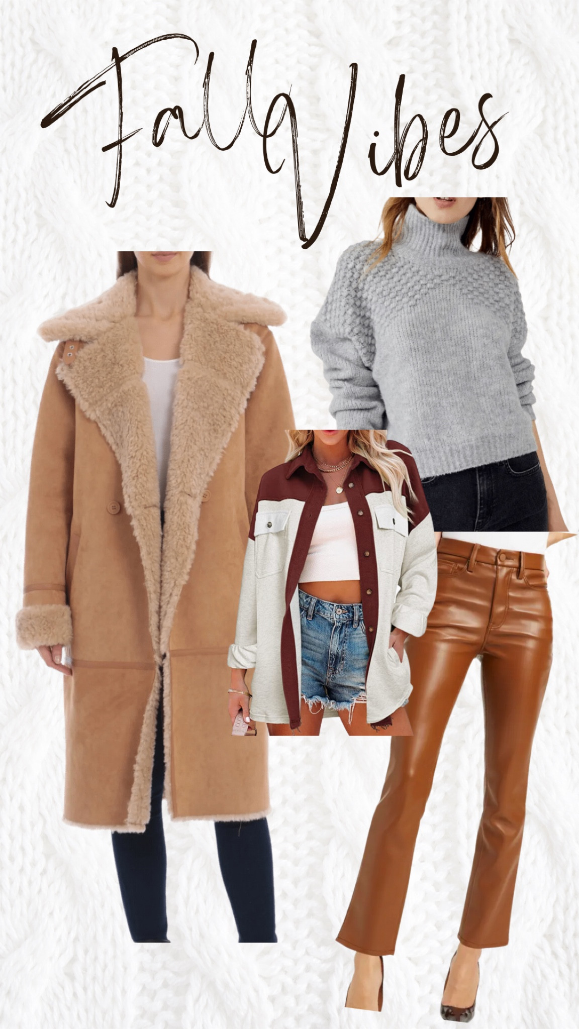 Fall vibes: fall layers with leather pants, oversized button down shirt, sweater and shearling jacket 

#LTKHalloween #LTKstyletip #LTKSeasonal