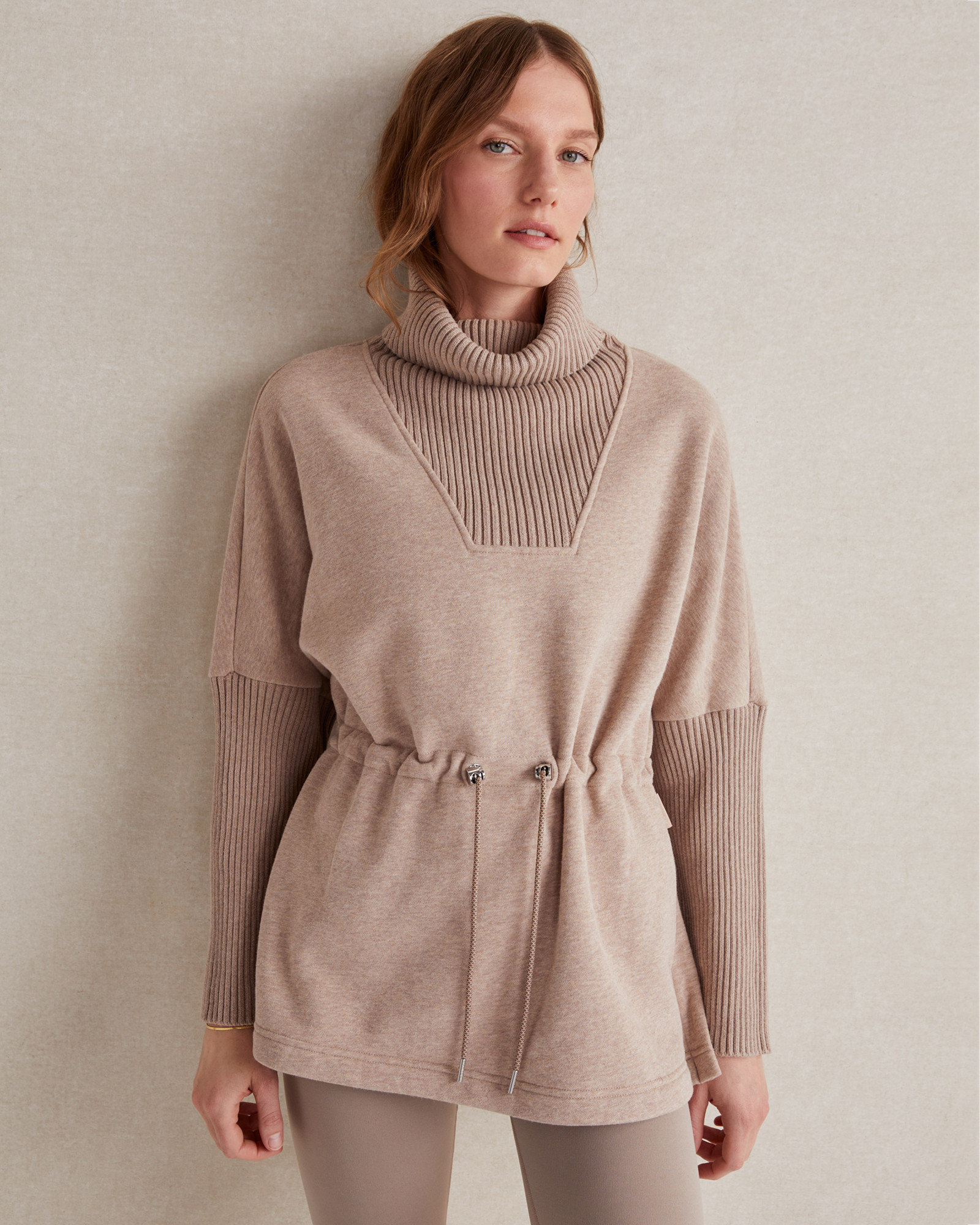 Varley Longline Sweatshirt | Taupe Marl | Small | Haven Well Within