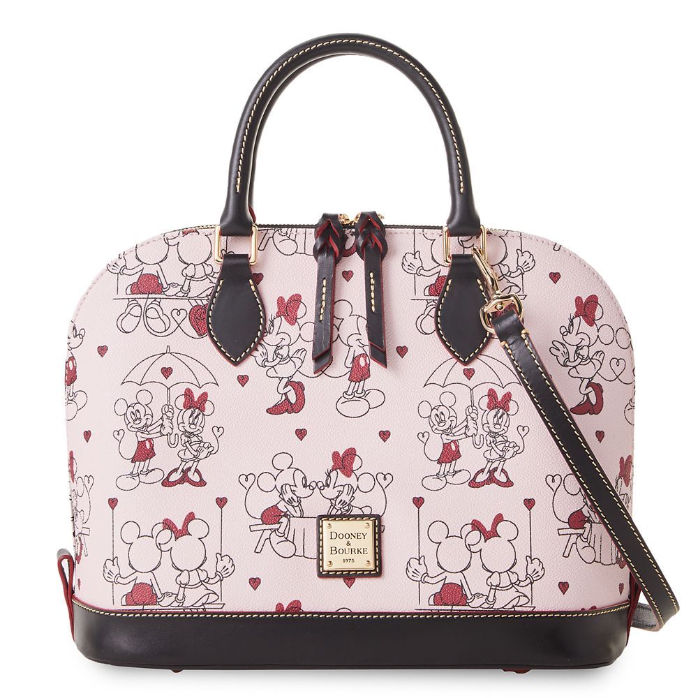 Mickey and Minnie Mouse Valentine Dooney & Bourke Zip Satchel Bag | Disney Store