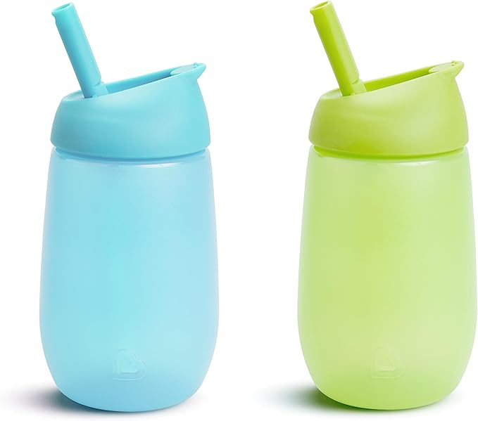 Munchkin® Simple Clean™ Toddler Sippy Cup with Easy Clean Straw, 10 Ounce, 2 Pack, Blue/Green | Amazon (US)