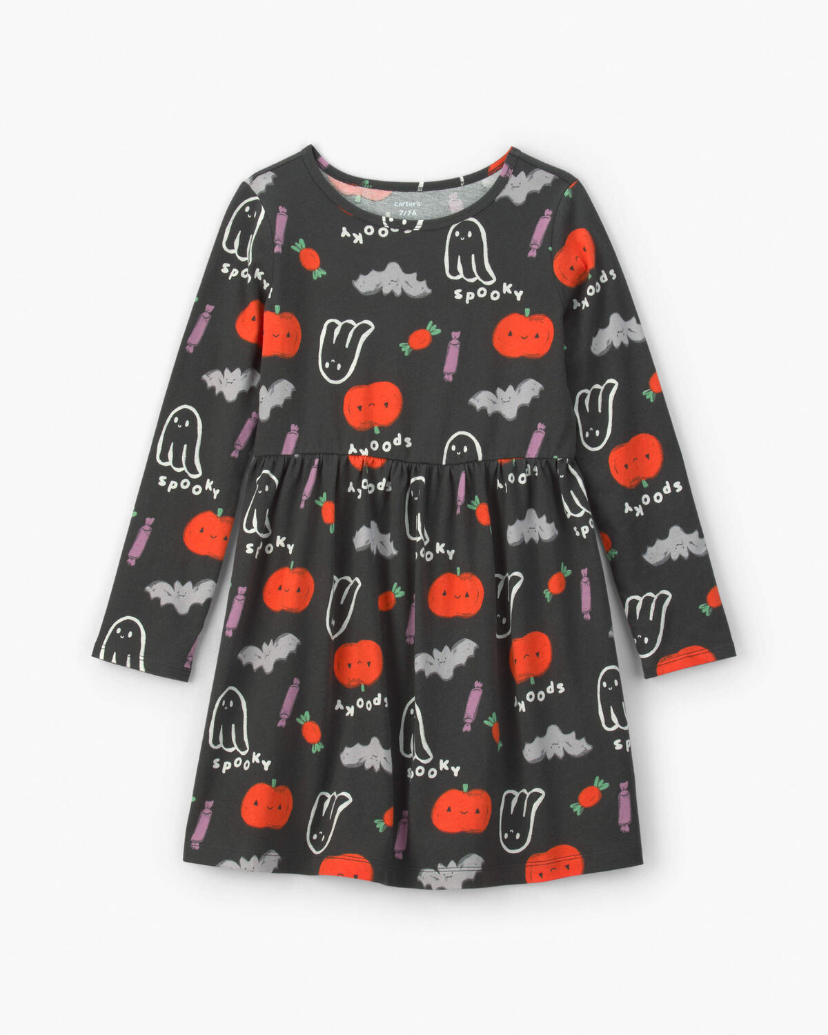 Girls Halloween Long-Sleeve Dress - Black/Orange | Carter's Inc
