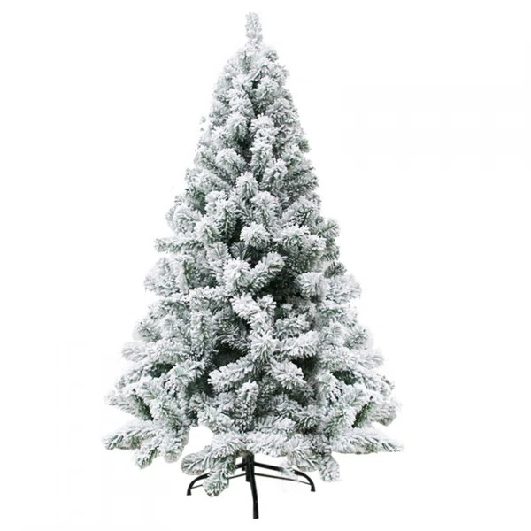7.5FT Artificial Flocked Christmas Tree With Foldable Metal Stand | Wayfair North America