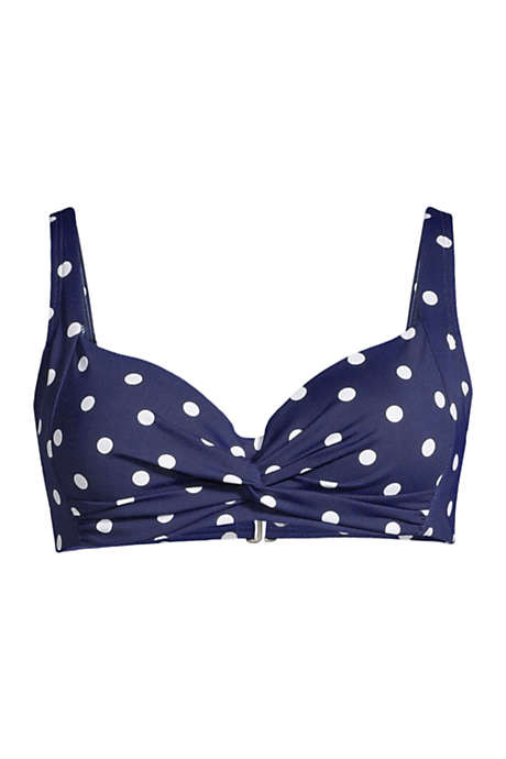 Women's Chlorine Resistant Twist Front Underwire Bikini Top Swimsuit Adjustable Straps | Lands' End (US)