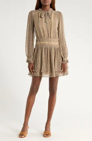 Nantes Mixed Print Long Sleeve Silk Chiffon Dress | Nordstrom