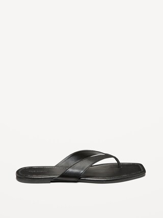 Faux-Leather Flip Flop for Women | Old Navy (US)
