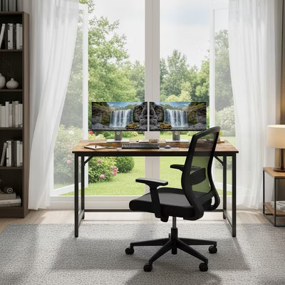 Industrial Style Computer Desk, Gaming Desk, Brown | Target