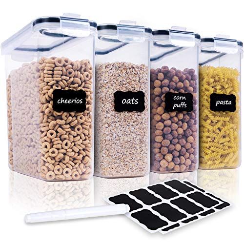Cereal Containers Storage Set - 4 Piece Airtight Large Dry Food Storage Containers(135.2oz), BPA Fre | Amazon (US)