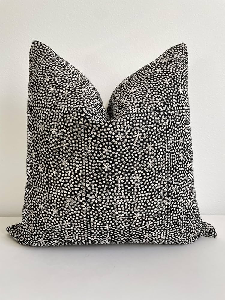 Canyon Theory Hand Block Print Organic Linen 20x20 Inch Throw Pillow Cover: Indoor Outdoor Sustai... | Amazon (US)