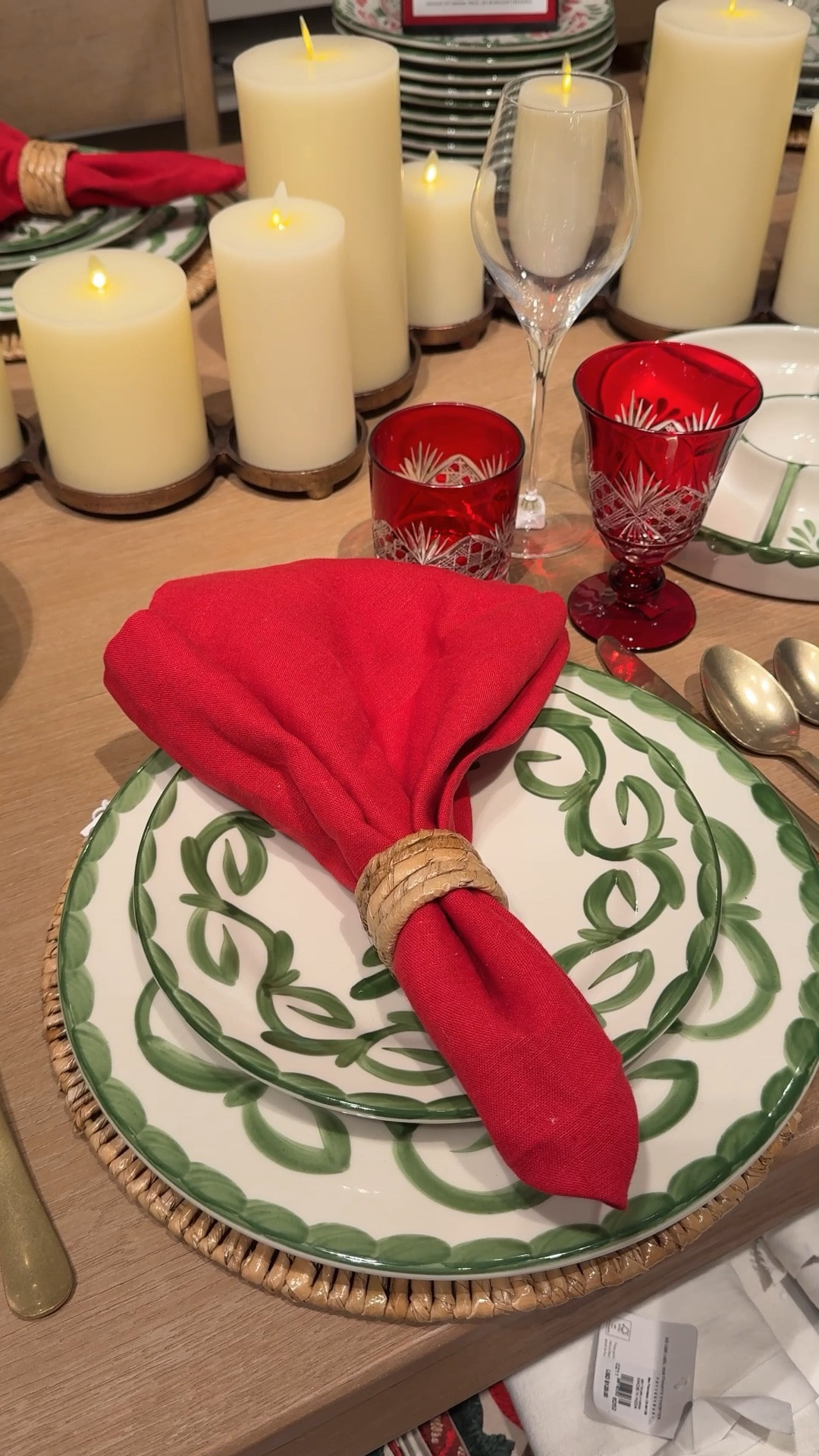 A holiday table that feels joyful, colorful, and full of personality! 😍🎄 The Puebla Porcelain Dinnerware Collection from Pottery Barn brings that hand-painted, artisan feel to the table with rich green tones and festive detailing. 🌿🍽️❤️ Paired with red glassware and seasonal linens, it gives major Feliz Navidad vibes — spirited, playful, and perfect for celebrating with friends and family. 🍾 Linked the full collection and similar holiday table finds. ✨ #HolidayTable #PotteryBarn #TablescapeInspo 

#LTKHome #LTKHoliday #LTKSaleAlert