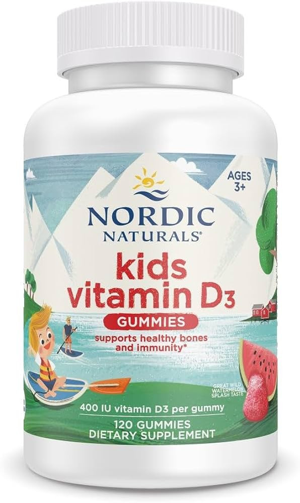 Nordic Naturals Vitamin D3 Gummies Kids, Wild Watermelon Splash - 120 Gummies - 400 IU Vitamin D3... | Amazon (US)