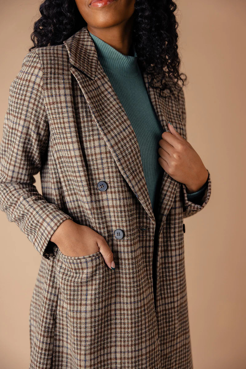 Lovely Day Double Breasted Plaid Jacket | Roolee