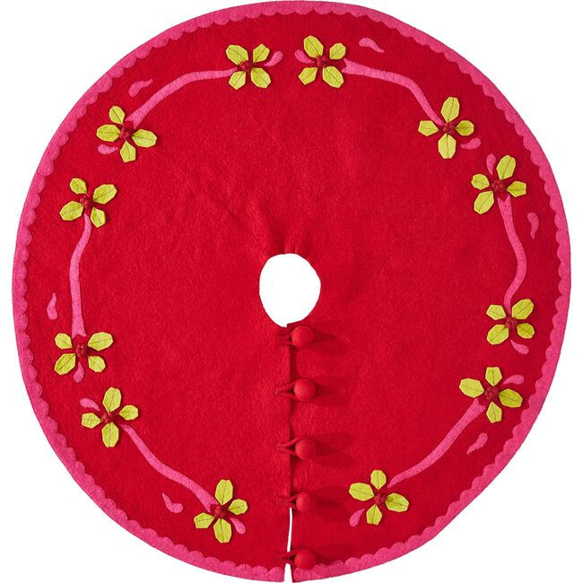 Felt Berries Tree Skirt, Red | Maisonette