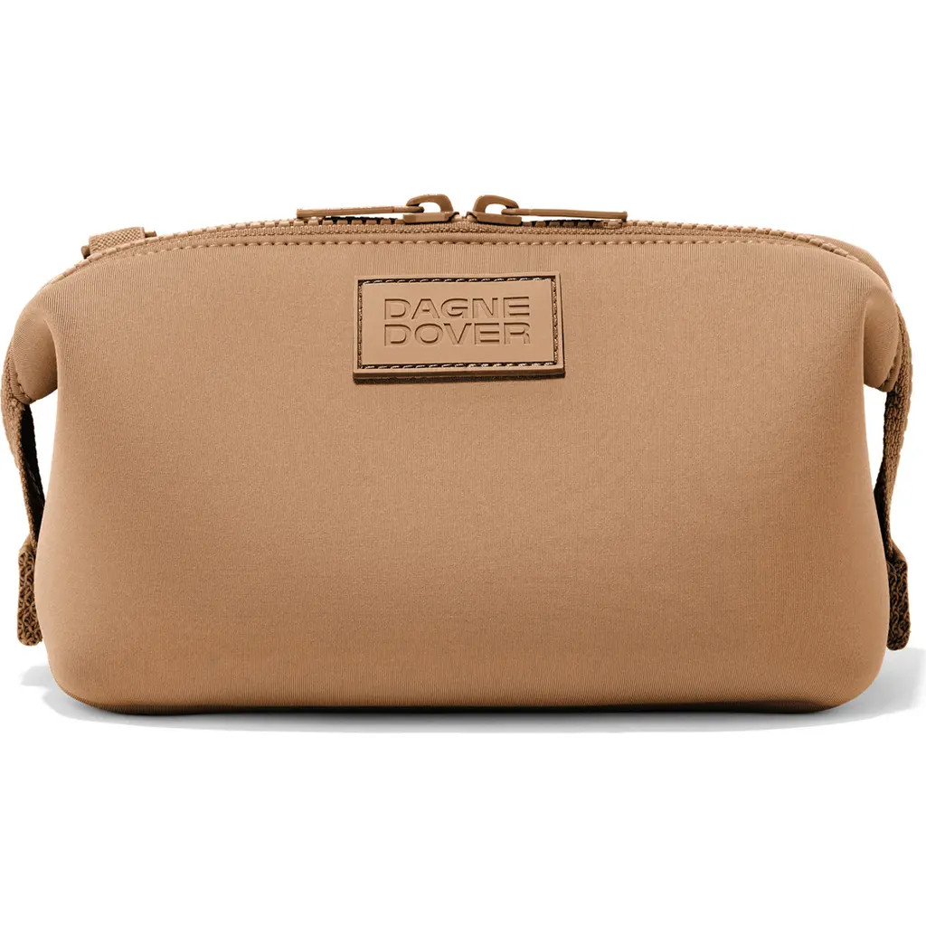 Dagne Dover Hunter Small Neoprene Toiletry Bag in Camel at Nordstrom | Nordstrom