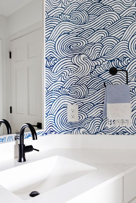 Kids bathroom #LorienHome design details! Modern water vibes perfect for any age. 