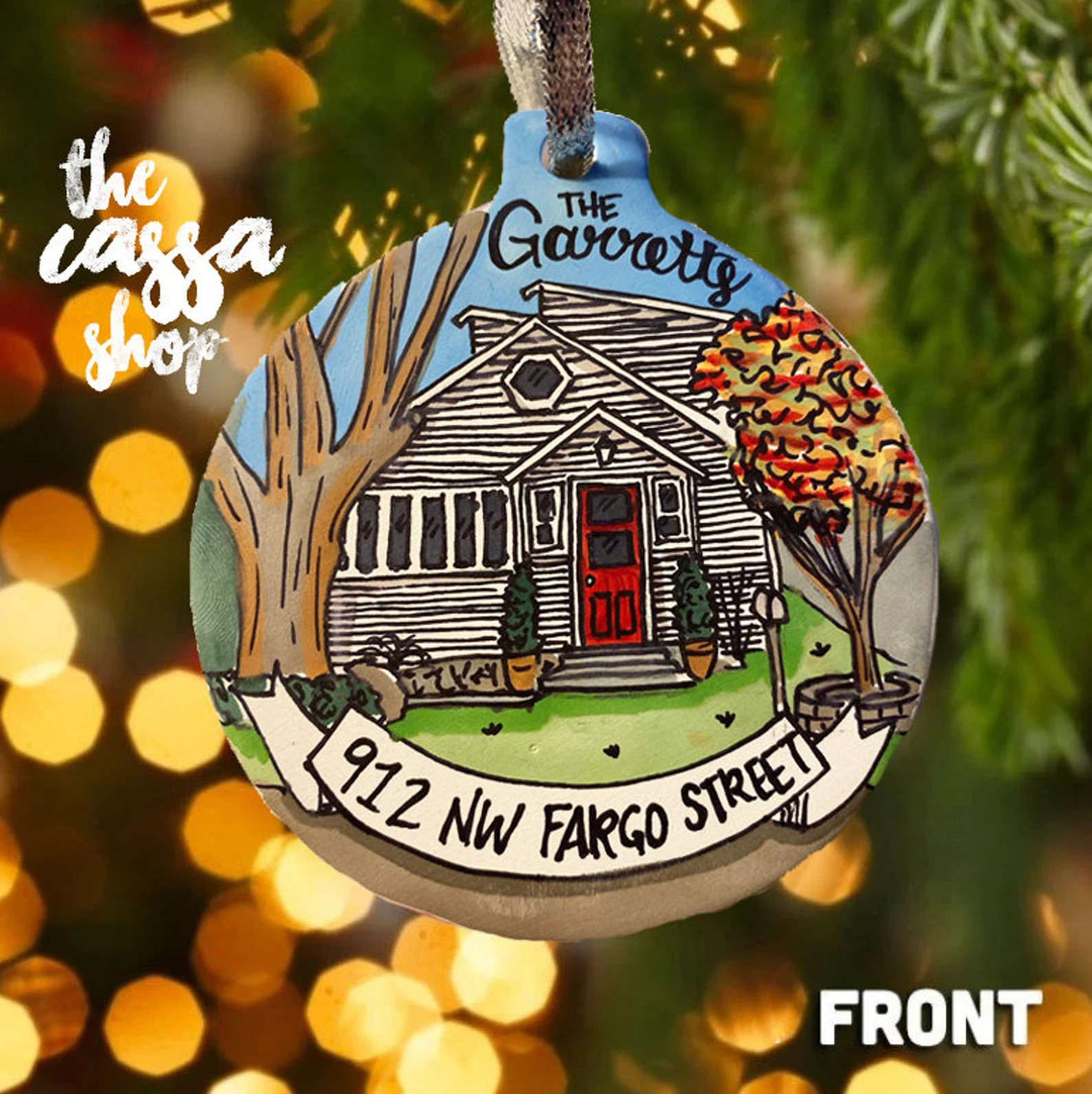 Custom Hand Drawn 3.5" Ceramic House Ornament by Cassie D'Alonzo | Etsy (US)