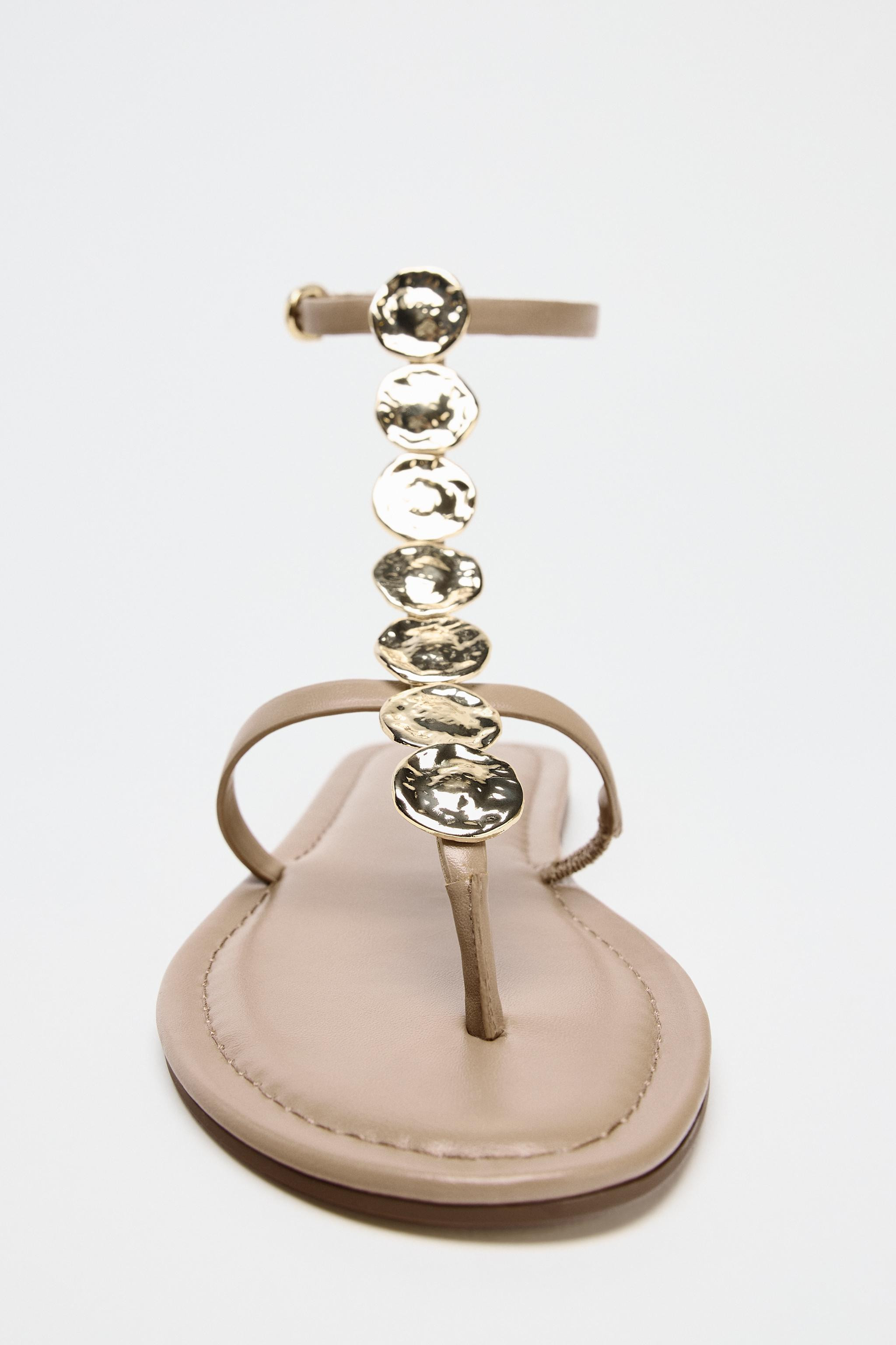 BEADED FLAT SANDALS | Zara US