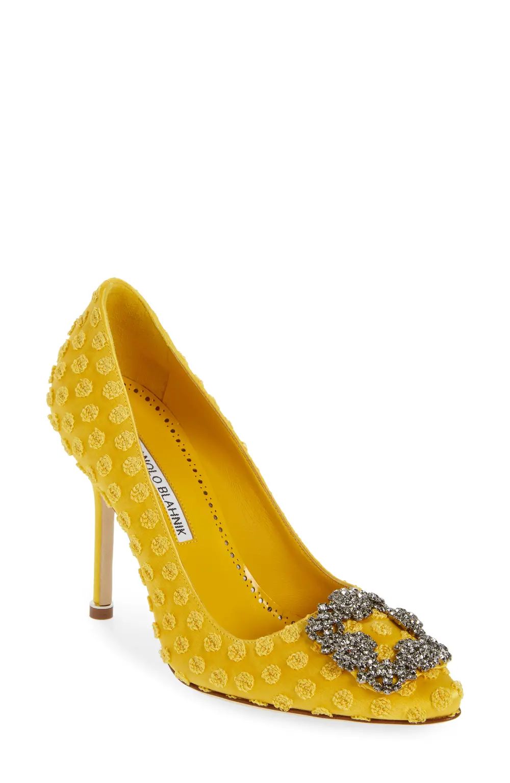 Manolo Blahnik Hangisi Pointed Toe Pump, Size 5Us / 35Eu in Yellow at Nordstrom | Nordstrom Canada