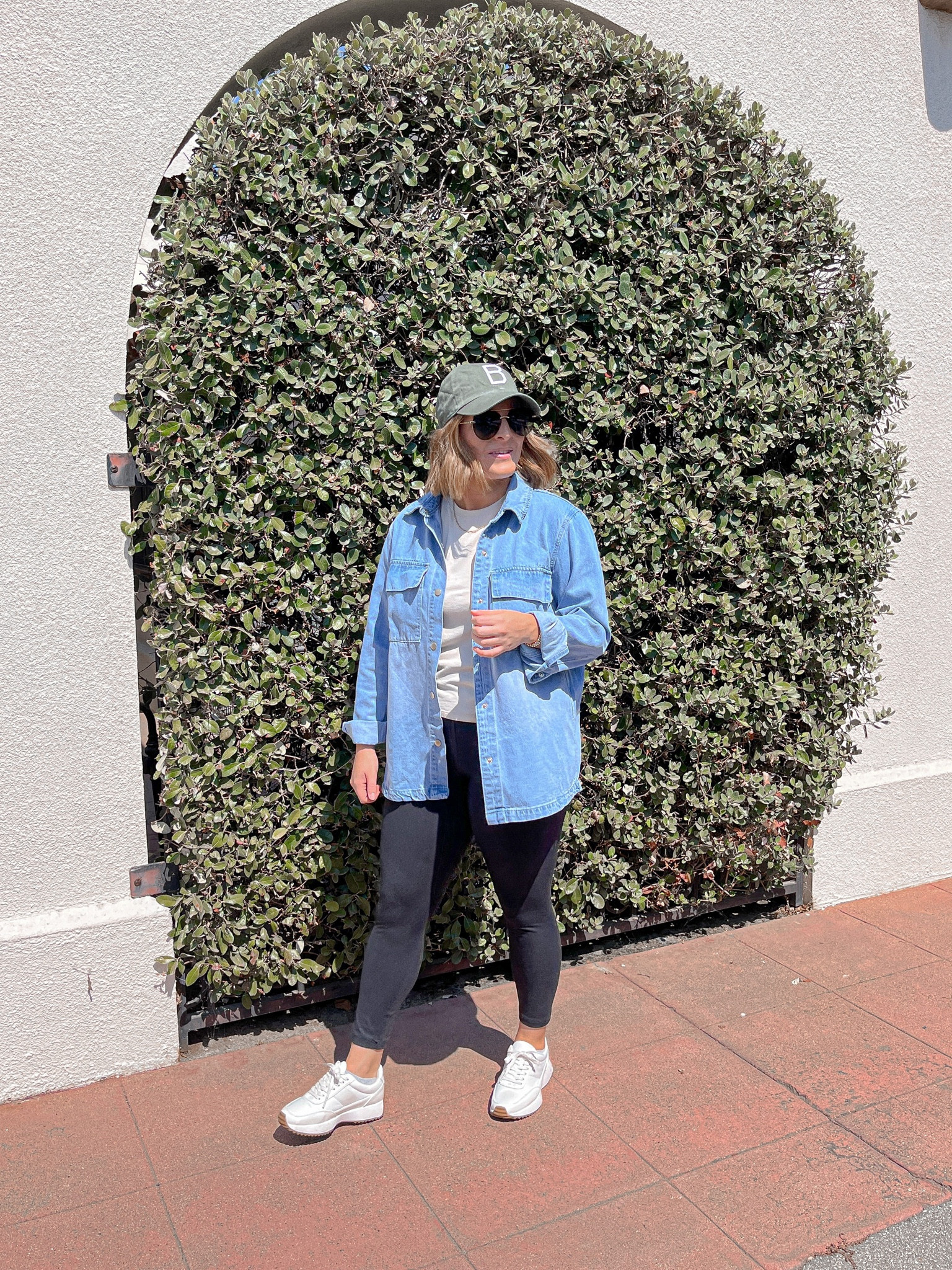 Styling a denim shacket// shacket & leggings tts (wearing L)

#LTKfindsunder50 #LTKmidsize #LTKshoecrush