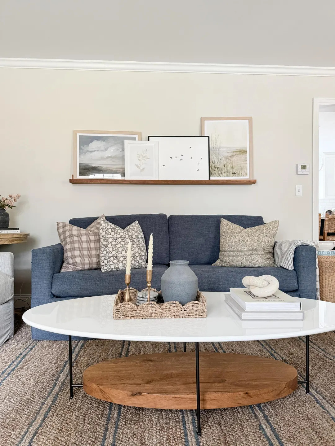 Neutral Art Prints for an Art Ledge, Coastal Modern Art Prints, Art Prints With Blue | Art Ledge ... | Etsy (US)