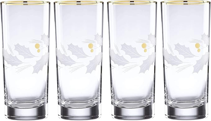 Lenox Holiday Gold 4-Piece Highball Glass Set | Amazon (US)