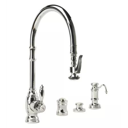 Waterstone 5500-4-CH Annapolis Kitchen Faucet Single Handle with Pull Out Spray, Soap Dispenser, ... | Build.com, Inc.