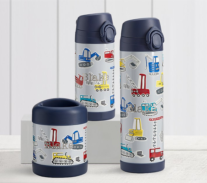 Mackenzie Gray Jax Construction Glow-in-the-Dark Water Bottles | Pottery Barn Kids