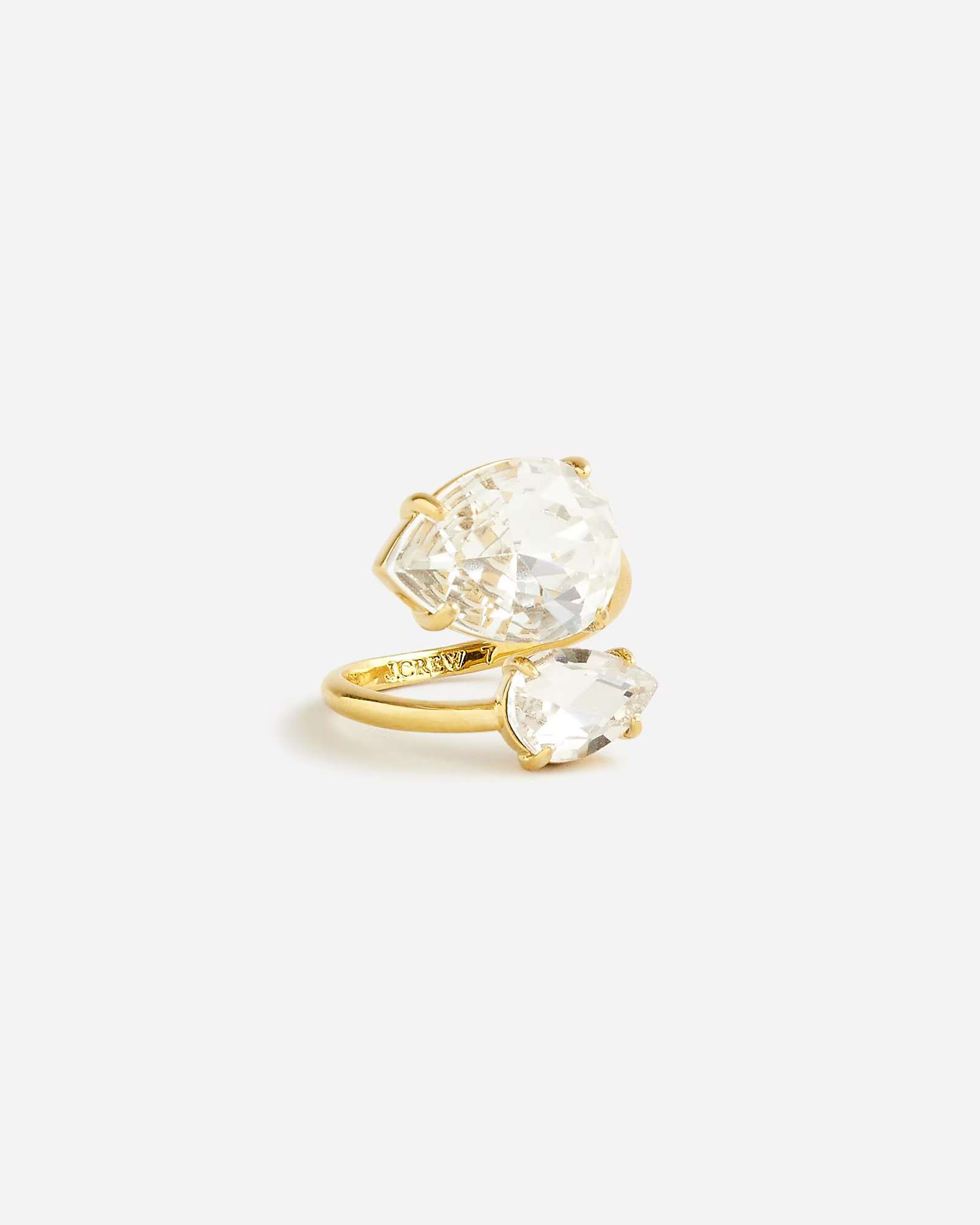 Teardrop crystal bypass ring | J. Crew US