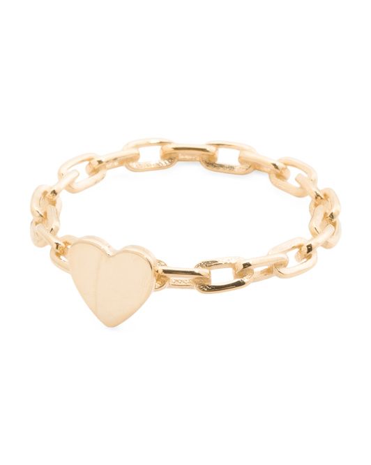 Made In Italy 14k Gold Heart Chain Ring | TJ Maxx