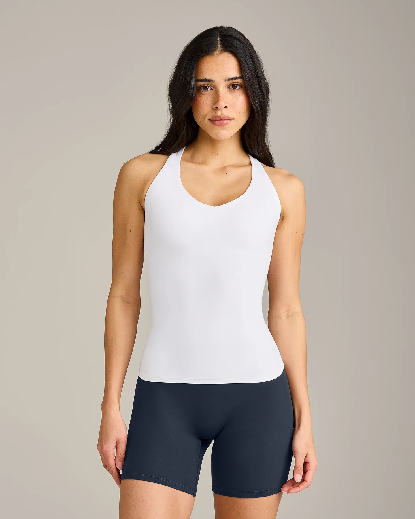 SoftMotion™ Racer Back Vest with Built in Bra Shelf | White | Oner Active (UK / US)