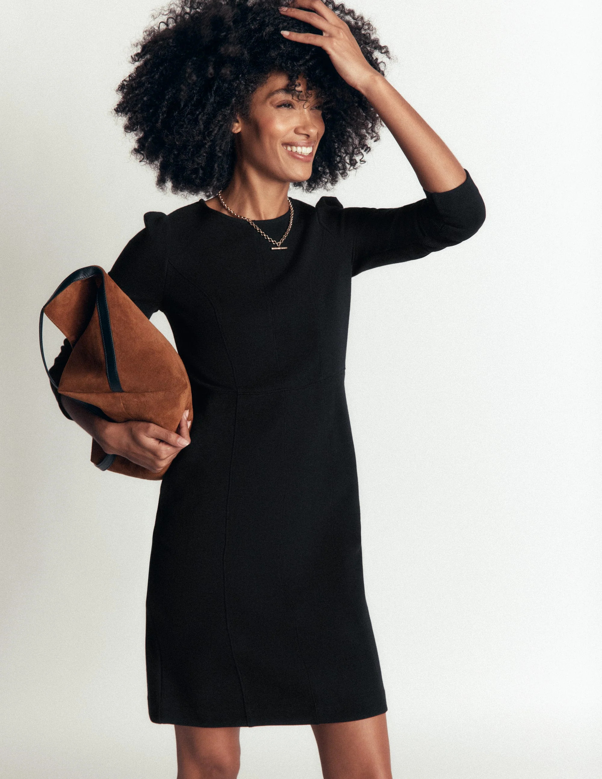 Marla Seamed Ottoman Dress-Black | Boden (US)