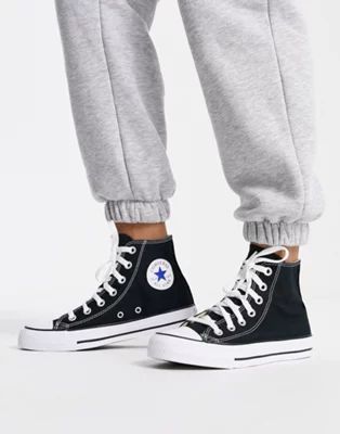 Converse Chuck Taylor All Star Hi canvas sneakers in black | ASOS (Global)