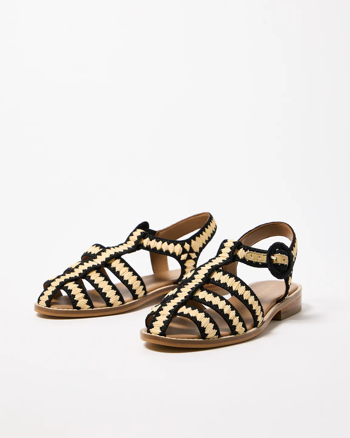 Raffia Weave Black Gladiator Sandals | Oliver Bonas | Oliver Bonas (Global)