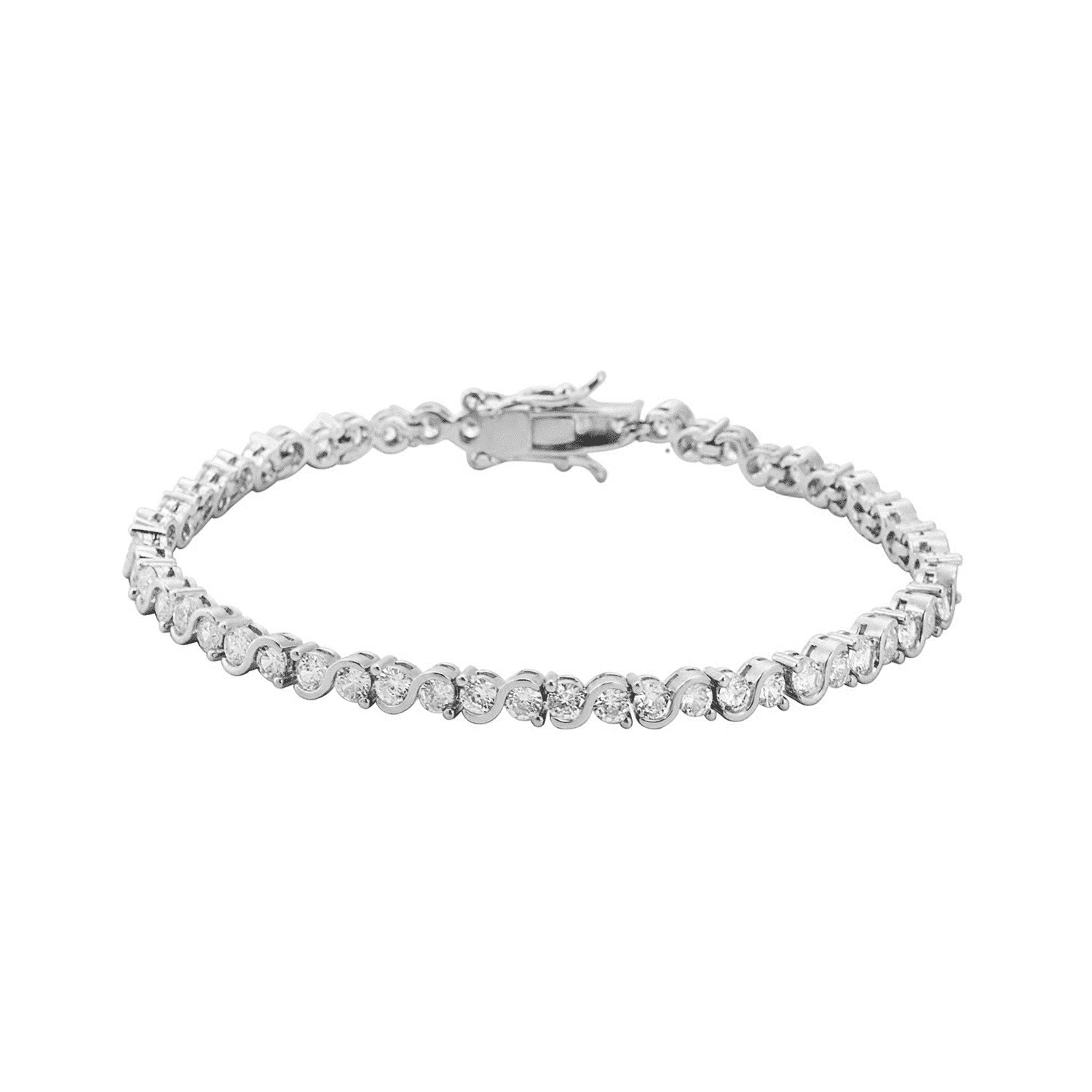 Cate & Chloe Ezra 18k White Gold Plated Infinity Tennis Bracelet with Simulated Diamond for Women | Walmart (US)