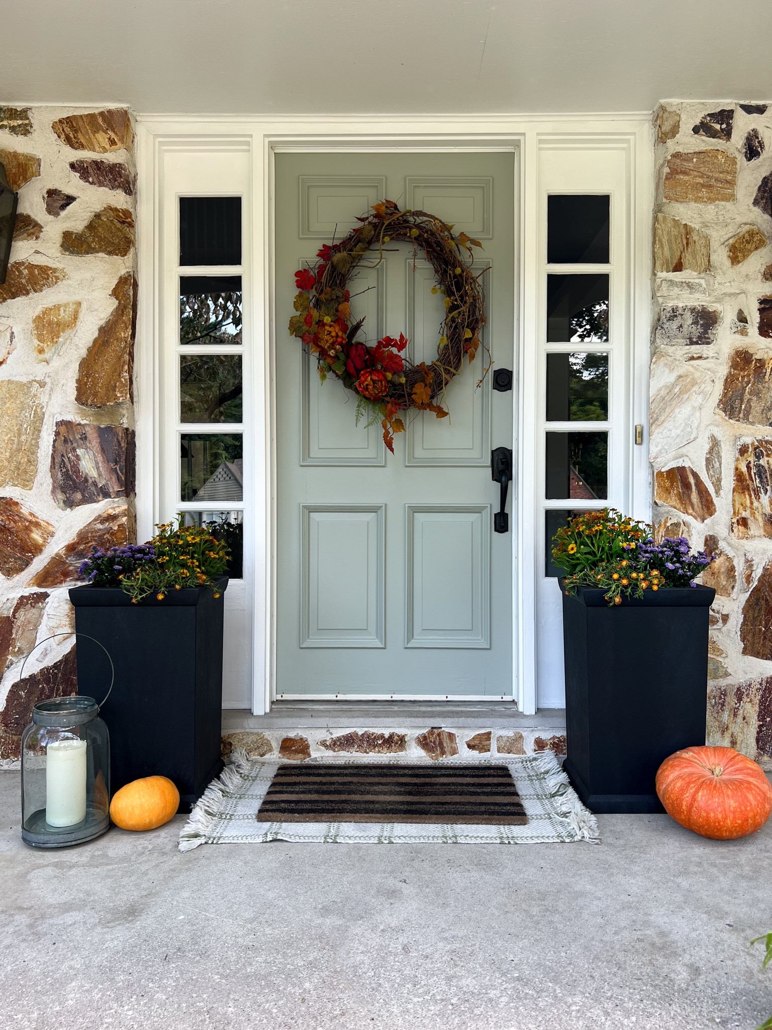 #ad Painted front door. Leaves are falling, and so are prices! Check out Lowe’s Labor Day weekend sales for outdoor paint and all of the supplies you need to add instant curb appeal make your front door look like new. 

#LTKHome #LTKFallSale #LTKSeasonal