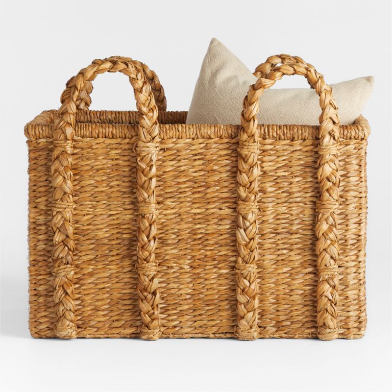 Montecito Large Rectangular Chunky Woven Basket by Jake Arnold + Reviews | Crate & Barrel | Crate & Barrel