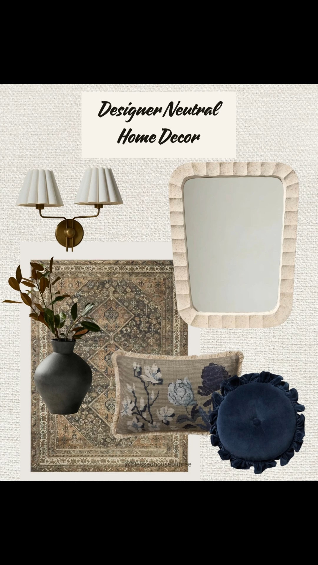 If you love designer neutral home decor, these elevated finds give that high-end look without the designer price tag. From a timeless travertine coffee table and vintage-inspired area rug to statement lighting, textured pillows, and warm wood accents, these pieces create a layered neutral living room that feels cozy, curated, and designer inspired. Perfect for anyone searching for neutral living room ideas, designer look for less furniture, travertine coffee table styling, vintage rug decor, and warm organic modern home inspiration. @Joon Loloi 

#LTKSaleAlert #LTKHome