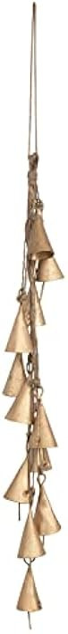 Hanging Metal Bell Cluster with Jute Rope, Antique Brass Finish | Amazon (US)